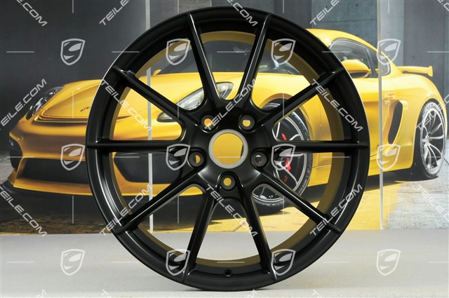 20" wheel rim set "Boxster Spyder", rims 8,5J x 20 ET57 + 10,5J x 20 ET47, black satin matt