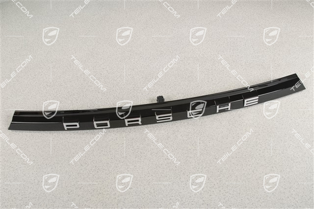 Heckklappenblende mit Schriftzug/Abzeichen/Emblem PORSCHE Chrom, Schwarz, für Sportlimousine