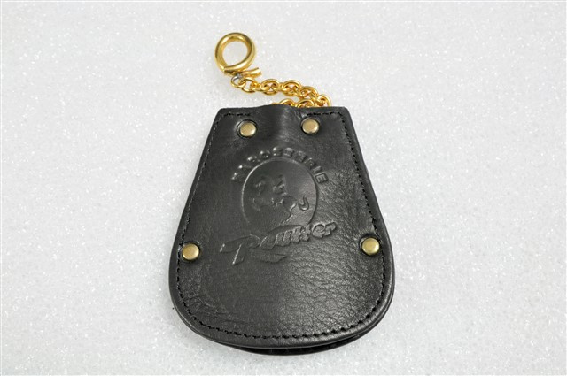 Schlüssel Etui, Logo REUTTER + Porsche Wappen, Leder schwarz