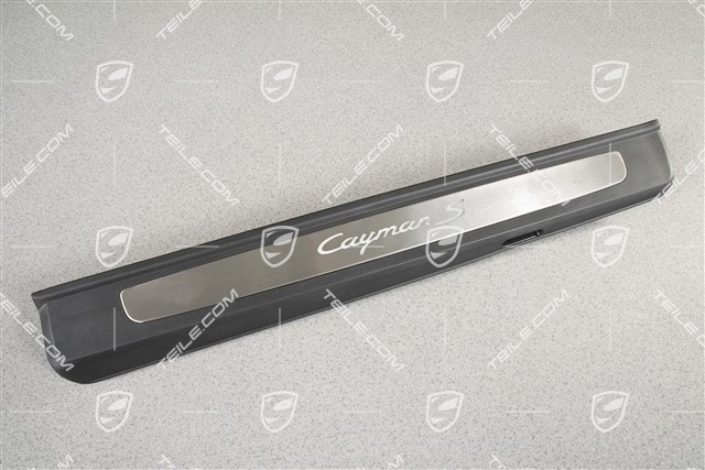 Blenden/Einstiegleisten, mit Beleuchtung, Edelstahl, "Cayman S", Satz, L+R