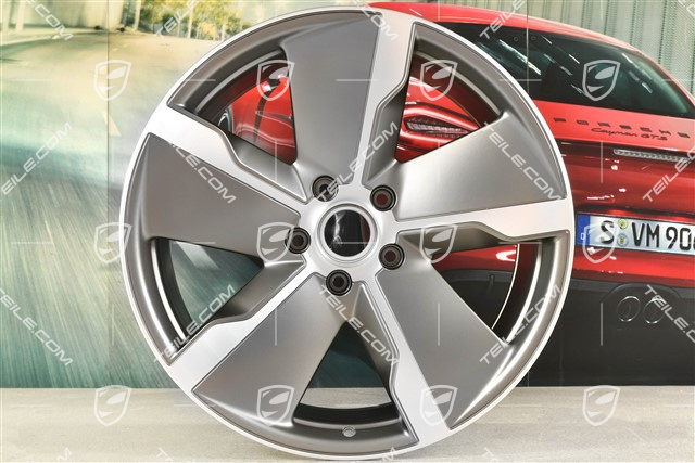 21" Felga Taycan Exclusive Design, 11,5J x 21 ET66, Platinum satynowy półmat, tylna, L