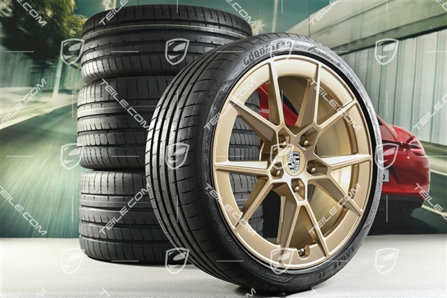 20+21" Carrera S summer wheel set, rims 8.5J x 20 ET50 + 11.5J x 21 ET79, Goodyear summer tyres 245/35 R20 + 315/30 R21