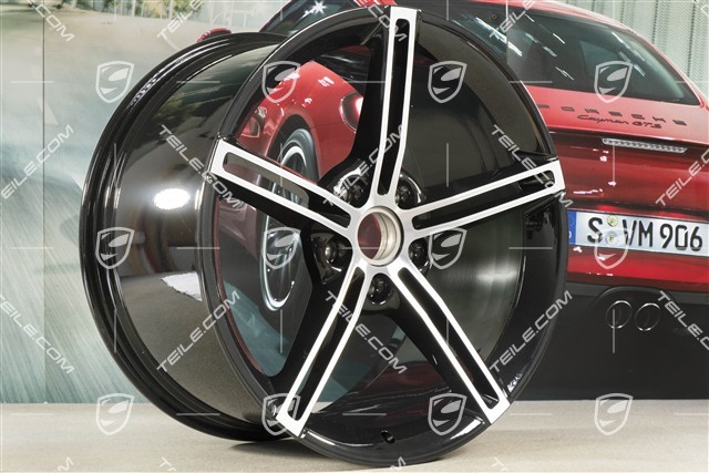 21" Wheel rim set Mission E Design, 9,5J x 21 ET60 + 11,5J x 21 ET66, black high gloss