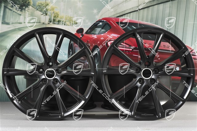 22-inch wheel rim set, BBS, 10J x 22 ET48 + 11,5J x 22 ET61, in blacksatin-mat