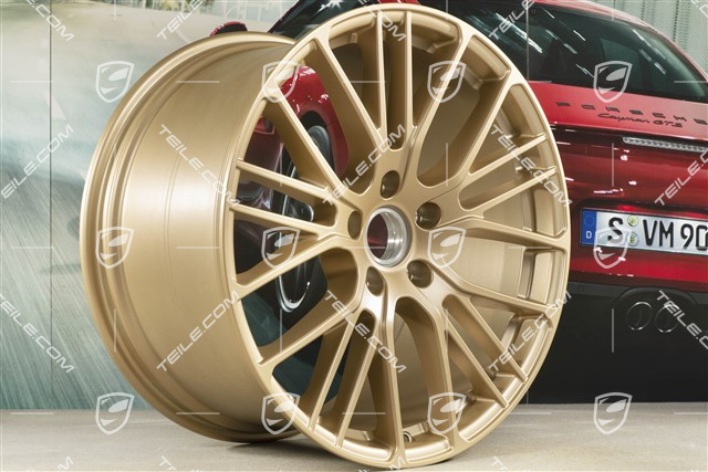 21-inch wheel rim set Panamera Exclusive Design Sport, 9,5J x 21 ET71 + 11,5J x 21 ET69, Aurum satin mat