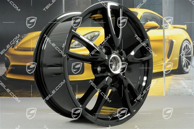 18" Felgensatz Carrera IV, 8J x 18 ET57 + 11J x 18 ET51, C4 / C4S, schwarz hochglanz
