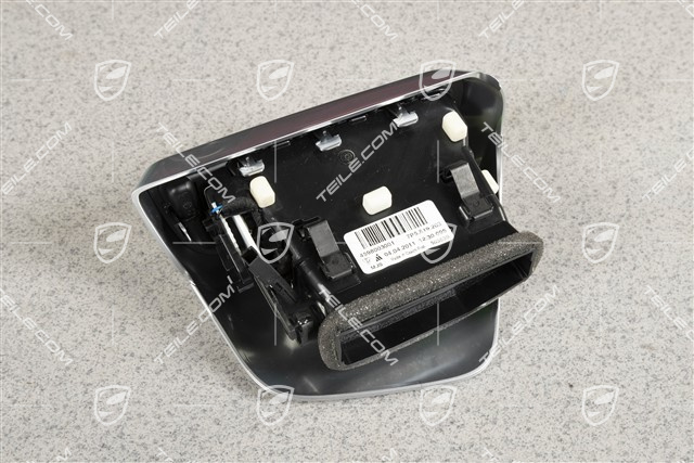 Centre console, rear, vent / nozzle / defroster trim, Black matte / Galvano silver, L