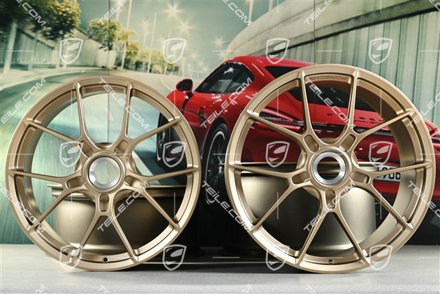 20+21" Carrera GTS lightweight alloy wheel rim set, wheels 8.5J x 20 ET50 + 11.5J x 21 ET79, in Neodyme