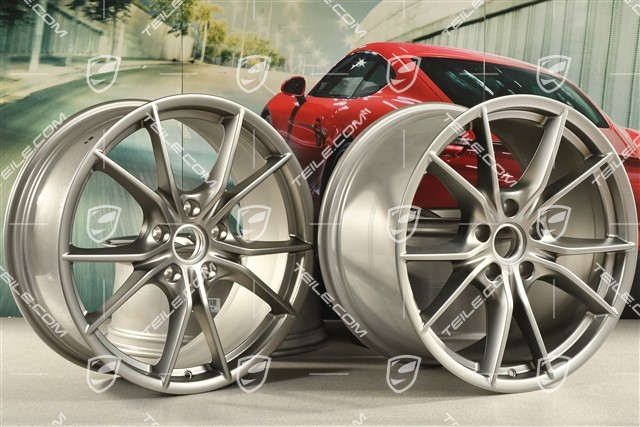 20" Felgensatz Carrera S IV, 8,5J x 20 ET49 + 11J x 20 ET56, für Winterbetrieb, C4/C4S/GTS, Platinum-Seidenmatt