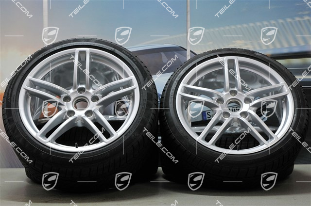 19" winter wheel set Carrera, wheels 8,5J x 19 ET54 + 11J x 19 ET48 + Continental winter tyres 235/40 R19 + 295/35 R19, without TPMS.