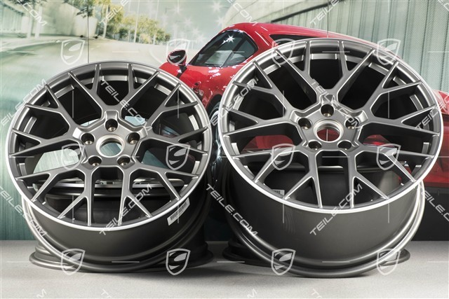 20+21" RS Spyder komplet felg, 8,5J x20 ET50 + 11,5J x 21 ET79, Platinum satynowy półmat
