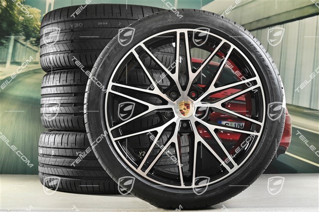 22-inch Cayenne Coupé RS Spyder Design summer wheel set, rims 10J x 22 ET48 + 11,5J x 22 ET52 + Pirelli P Zero summer tyres 285/40 R22 + 315/35 R22, with TPMS