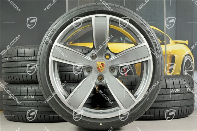 20-inch Carrera Sport summer wheels set, rims 8,5J x 20 ET57 + 10,5J x 20 ET47 + NEW summer tires 235/35 ZR20 + 265/35 ZR20, with TPMS