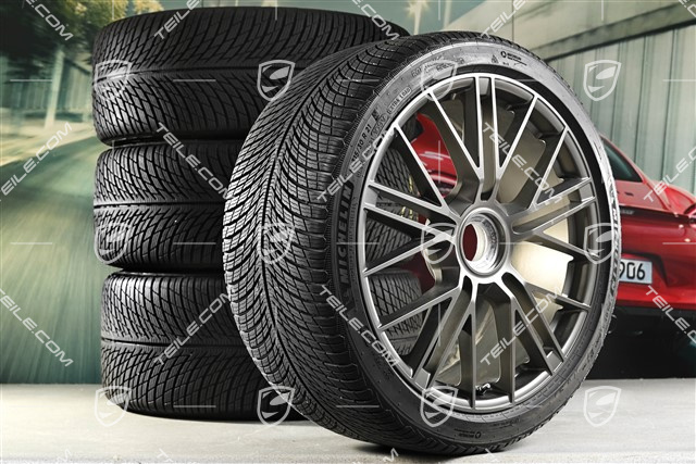21-inch Panamera Turbo S Winter wheel set, central lock, wheel rims 9,5J x 21 ET71 + 10,5J x 21 ET71 + Michelin Pilot Alpin 5 winter tyres 275/35 R21 + 315/30 R21, Turbonite