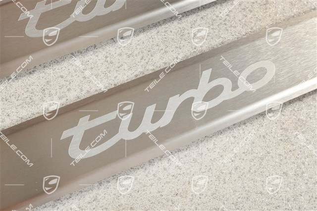 Blenden/Einstiegleisten mit Turbo Schriftzug, Edelstahl, L+R