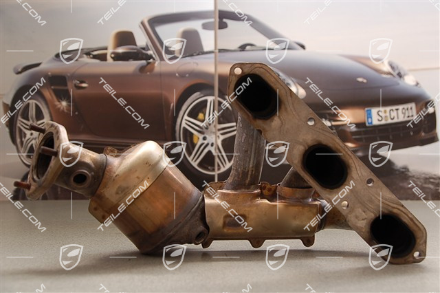 Exhaust manifold with pre-catalytic converter, cyl. 1-3, Boxster 2,7, R Exhaust manifold with pre-catalytic converter, cyl. 1-3, Boxster 2,7, R