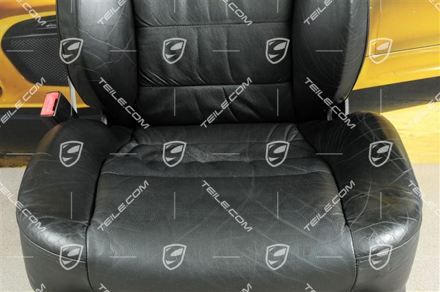 Seat, el adjustable, leather, Black, Draped, Porsche crest, L