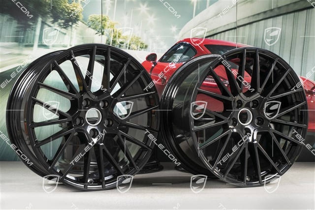 21" Felgensatz Cayenne RS Spyder, 11J x 21 ET58 + 9,5J x 21 ET46, schwarz hochglanz