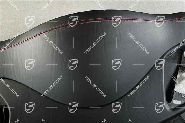 Dashboard, upper section, leather, black/carmine red, leather damaged