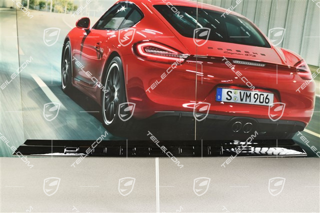 Rear lid / tailgate panel with Badge / Emblem PORSCHE in High gloss black