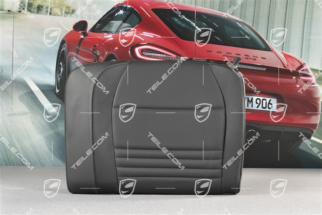 Back seat backrest, leather, black, Coupe, L