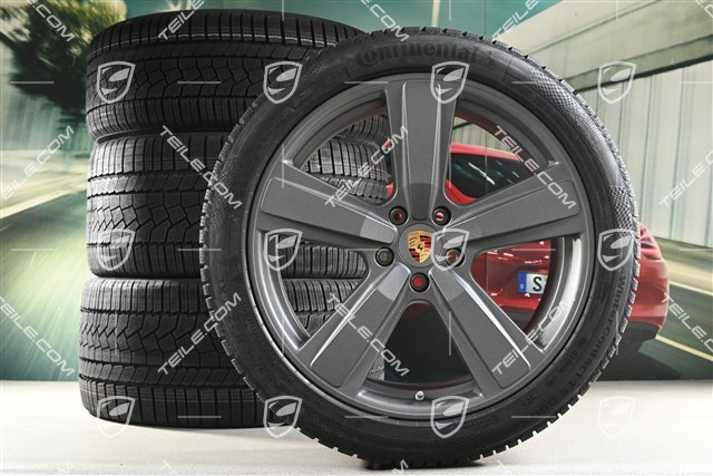 22" Winterräder Cayenne Exclusive Design Sport, Felgen 10J x 22 ET48 +11,5J x 22 ET61 + NEUE Continental Winterreifen 285/40 R22 + 315/35 R22, in Vesuvgrau