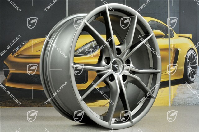 20" Felgensatz Carrera S IV, 8,5J x 20 ET49 + 11J x 20 ET56, für Winterbetrieb, C4/C4S/GTS, Platinum-Seidenmatt