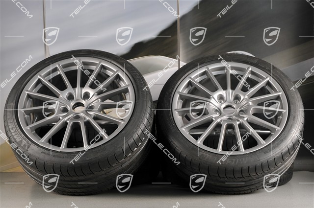 20-inch Panamera Sport summer wheel set, 2 x 9,5J x 20 ET 65 + 2 x 11,5 J x 20 ET 63, tyres 255/40 ZR20 + 295/35 ZR20