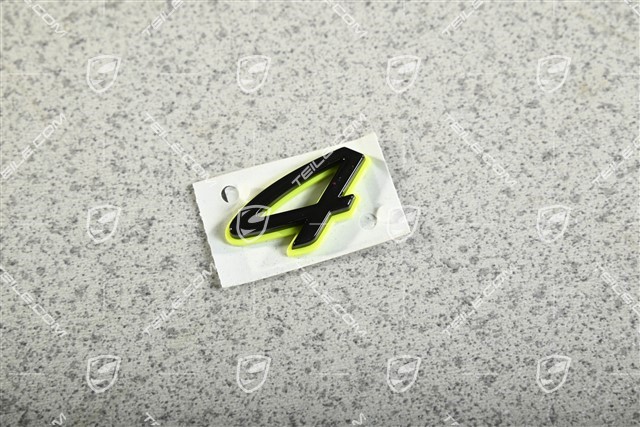 Badge / Emblem "4", Glossy black Acid Green / Hybrid Badge / Emblem "4", Glossy black Acid Green / Hybrid