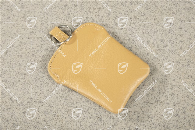 Key Case / Key pouch, leather, Cashmere Beige, Porsche 911 70's to 90's