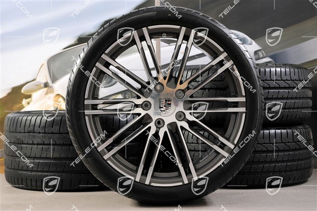 20" Turbo III summer wheel set, rims 8,5J x 20 ET51 + 11J x 20 ET56 + NEW Pirelli P-ZERO summer tyres 245/35 R20 + 305/30 R20, with TPM