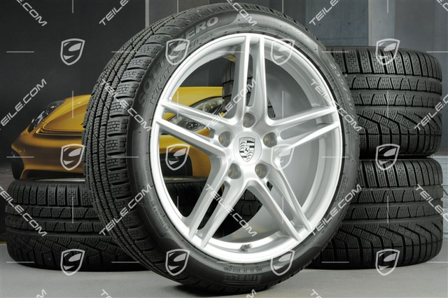 19-inch winter wheels set "Carrera", rims 8,5J x 19 ET50 + 11J x 19 ET77 + NEW Pirelli Sottozero II winter tyres 235/40 R19 + 295/35 R19
