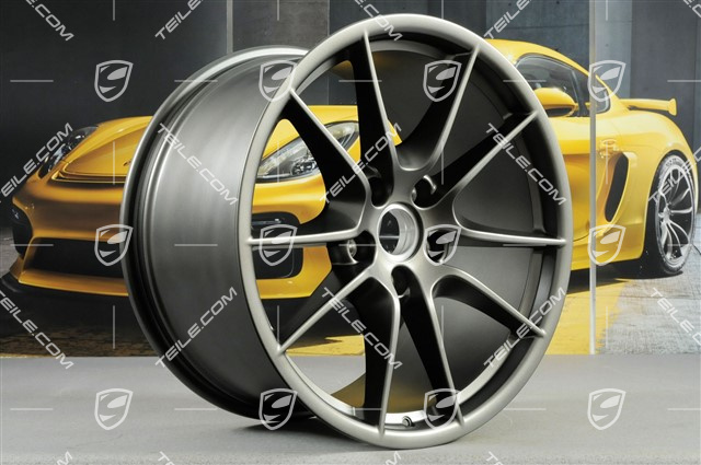 20" Carrera S III wheel rim set, 8,5J x 20 ET51 + 11J x 20 ET52, platinum satin matt
