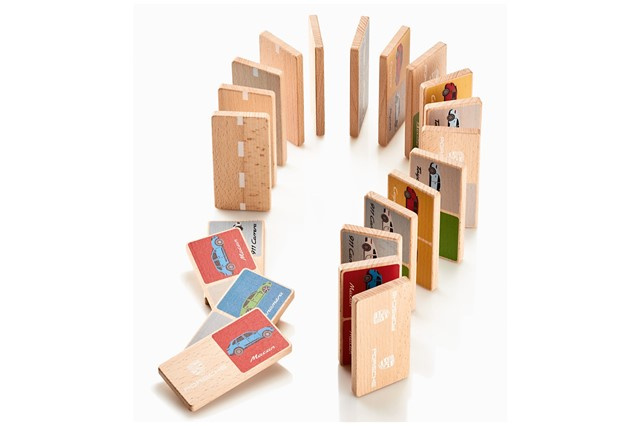 Set of Wooden Porsche dominoes multicolor