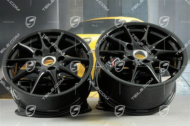 17-inch Carrera II wheel set mod. 2002, 7J x 17 ET50 + 9J x 17 ET55, black high gloss