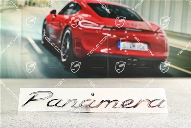 "Panamera" logo, chrome