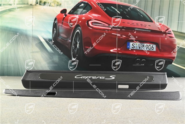 Blenden/Einstiegleisten, unbeleuchtet , Carbon, "Carrera S", Satz L+R