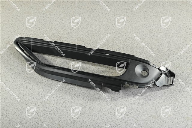 Turbo, Front bumper, side ventilation grille, lower, Black matte, L