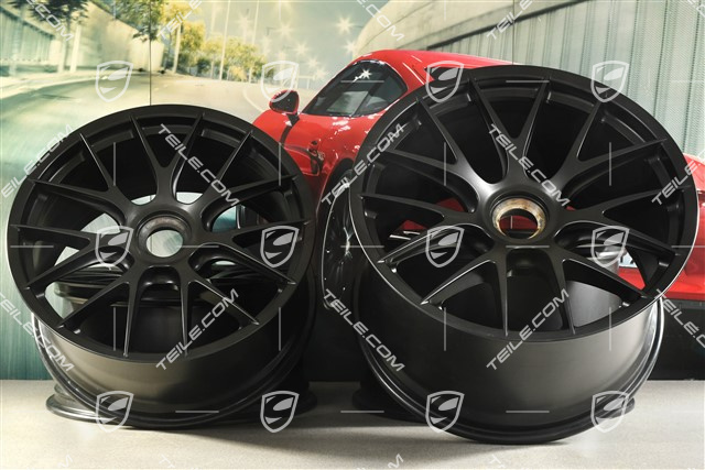 20"+21" GT2RS/GT3RS Magnesium Radsatz / Felgensatz, Felgen 9,5 J x 20 ET50 + 12,5 J x 21 ET48, Schwarz seidenglanz