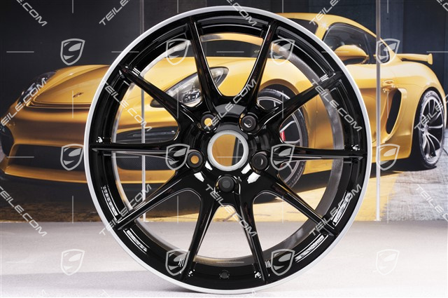19-inch Boxster Spyder wheel, special Black Edition model, black highgloss, 10 J x 19 ET42
