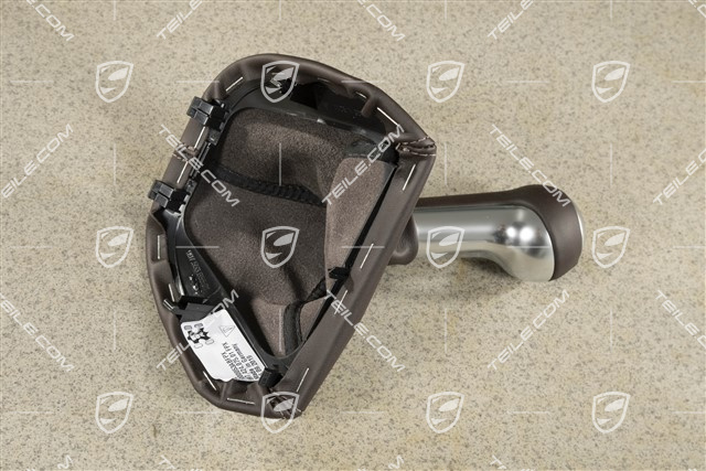 Schalthebelknopf, Cocoa, Leder / Aluminium, 6-gang schaltgetriebe