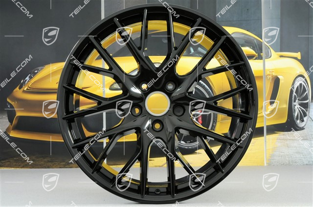 21-inch wheel rim set Panamera Sport Design, 9,5J x 21 ET71 + 10,5J x 21 ET71, black high gloss