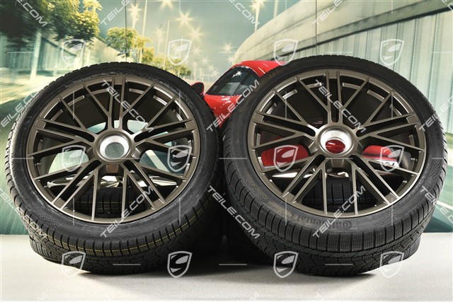 21-inch Panamera Turbo S Winter wheel set, central lock, wheel rims 9,5J x 21 ET71 + 10,5J x 21 ET71 + NEW Continental Winter Contact TS860 S winter tyres 275/35 R21 + 315/30 R21, Turbonite