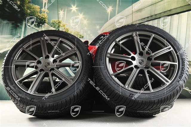 20" Panamera Turbo Koła zimowe, komplet, felgi 9,5J x 20 ET71 + 10,5J x 20 ET71 + opony zimowe Bridgestone 275/40 R20 + 315/35 R20, Turbonite