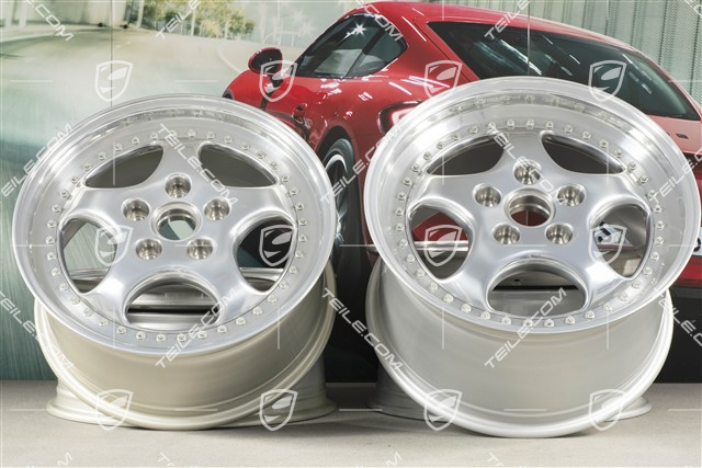 18-inch Alloy wheel rim set, Turbo 3.6, 10J x 18 ET61 + 8J x 18 ET52, Speedline, polished