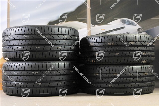 20-inch SportTechno summer wheel set, rims 8,5J x 20 ET57 + 10J x 20 ET50 + NEW summer tires Pirelli 235/35 R20 + 265/35 R20, in black, with TPM