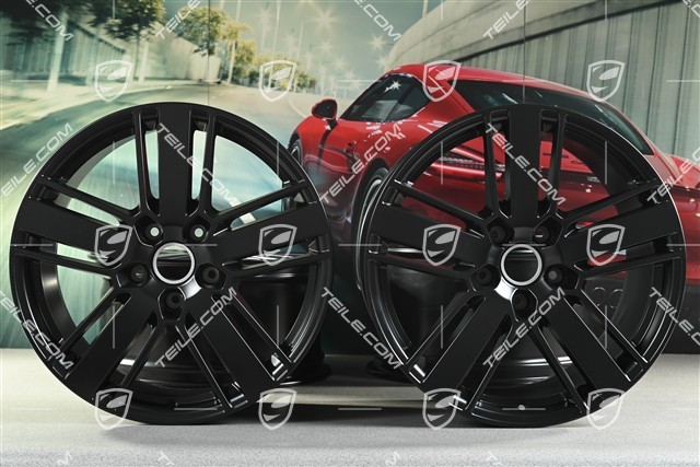 20-inch wheel rim set Panamera Design 2, 9,5J x 20 ET71 + 11,5J x 20 ET68, black satin matt