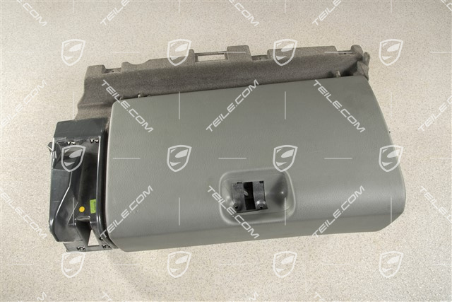 Glove compartment, leatherette, stone grey, complete