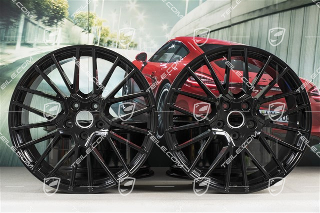 21" Felgensatz Cayenne RS Spyder, 11J x 21 ET58 + 9,5J x 21 ET46, schwarz hochglanz