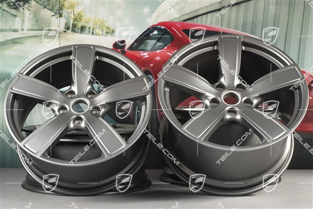 20" Komplet felg Carrera Sport, 8,5J x 20 ET49 + 11,5J x 20 ET56, Platinum satynowy półmat